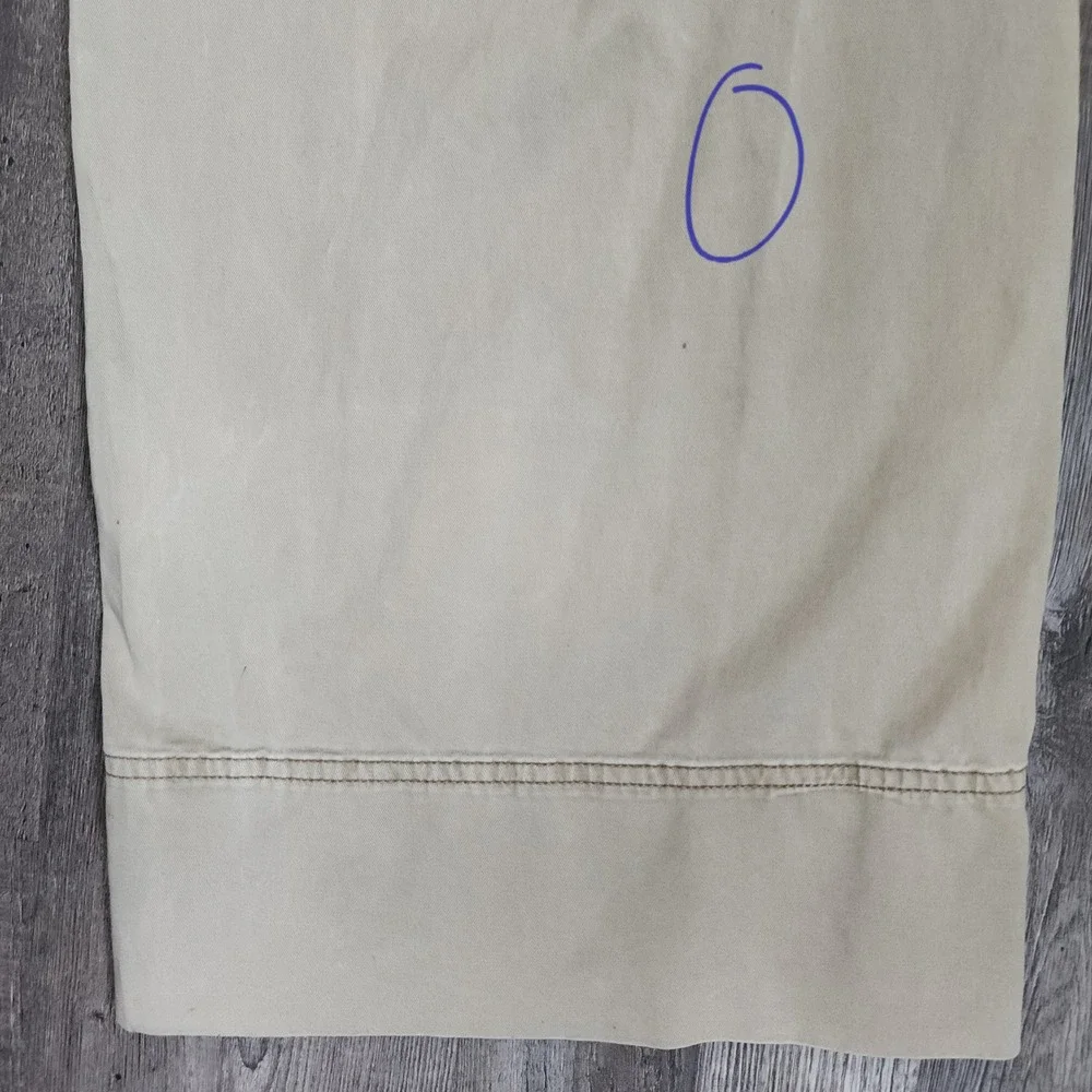 Everlane Wide Leg Crop Pants Women 4 Khaki Tan Button Fly Cotton Twill Mid Rise - Picture 10 of 13